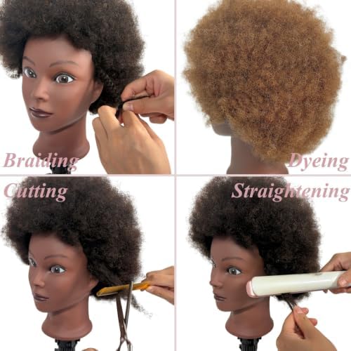 Afro Kinky Hair Braiding Mannequin Head with 100% Human Hair for Styling - Image 4