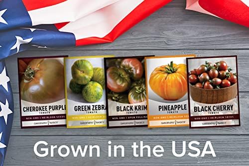 Gardeners Basics, 5 Rare Tomato Seeds for Planting Variety Pack Heirloom Tomato Seeds, Cherokee Purple, Black Krim, Pineapple, Green Zebra, Black Cherry, Determinate and Indeterminate & More, Non GMO - Image 7