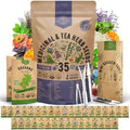 35 Medicinal & Tea Herb Seeds Variety Pack for Indoor & Outdoors. 16,335+ Non-GMO Heirloom Garden Seeds: Anise, Bergamot, Borage, Cilantro, Chamomile, Dandelion, Rosemary Seeds & More by OrganoRepublic