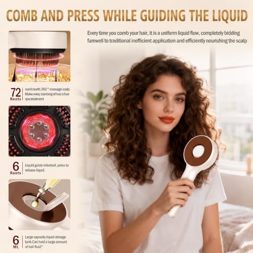Scalp Massager, 3-in-1 Hair Oil Applicator, Cordless Electric Massager, IPX7 Waterproof, Portable Scalp Brush for Hair Growth & Dandruff Removal, Salon Home & Travel Use, White - Image 3