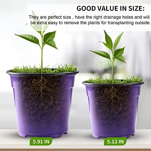 Oubest 30Pack Nursery Pots Plastic for Plants 6 inch Seedling with Drainage Holes Multicolor Flower Seed Starting Pots for Seedling Cutting Transplanting - Image 3