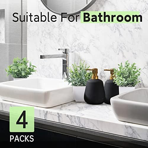 Der Rose 4 Pack 7" Mini Fake Plants, Artificial Plants for Bathroom Decor - Image 5