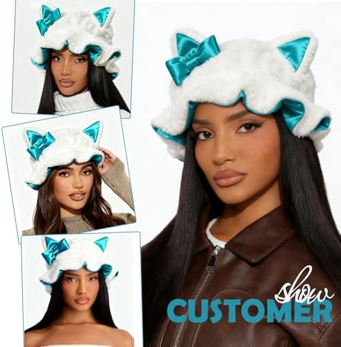 Satin Lined Sleep Bonnet for Women, Teddy Plush Hair Bonnet, Silk Wrap for Curly & Braided Hair, Anti-Frizz Night Cap - Image 2