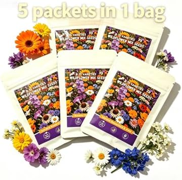 Wildflower Seeds, 5000+ Open Pollinated Non-GMO Seeds, 15 Varieties Butterfly Hummingbird Mix, Wildflower Seeds Bulk Mix for Outdoor Gardens, Yards, Attracts Pollinators - Image 4