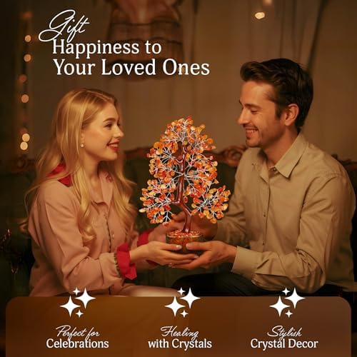 YATSKIA Carnelian Crystal Tree, Birthday Gifts for Women, Sister & Friends, Handmade Crystal Tree of Life, Living Room, Bedroom & Office Decor, Thank You Gifts - Image 5