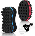 3Pcs Hair Styling Set for All - Curl Brush, Twist Sponge for Textured Hair with Metal Pick by SUPAZE
