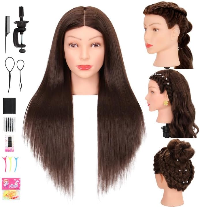 Mannequin Head 80% Human Hair 26-28" #4 for Braiding & Cosmetology by TREOSIDA