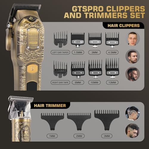 GTSPROProfessional Hair Clippers for Men – Cordless Barber Clippers with LCD Display, Precision Trimmer & Travel Case – Gifts for Men Husband Father - Image 6