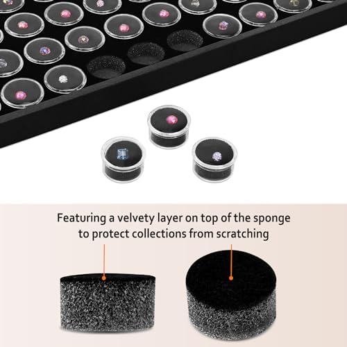 Ikee Design Black Foam Gem and Bead Organizer 50 Jars Display Tray - Image 3