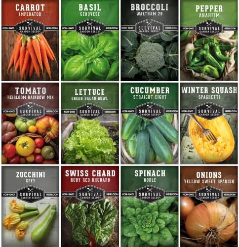 Vegetable Seeds 12 Variety Pack for Planting - Survival Garden Seeds by SurvivalGardenSeeds