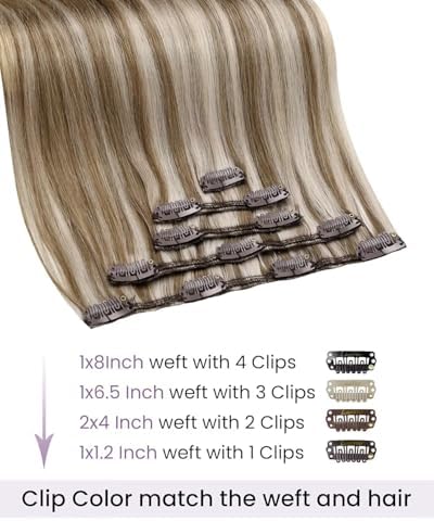 LaaVoo Real Hair Extensions Clip In, For Festival Looks, 18 Inch 5Pcs 80g - Image 2