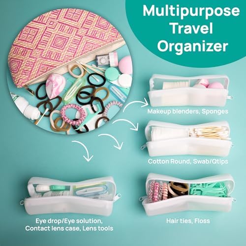 Cotton Round Swab Travel Case, 2-in-1 Beauty Organizer, (Blue) - Image 4