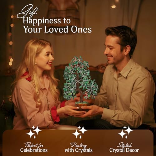 YATSKIA Green Aventurine Tree of Life Crystal Bonsai, Unique Gifts for Women, Mom & Wife, Handmade Gemstone Tree, Boho Room, Shelf & Office Desk Decor, Birthday Gifts - Image 5
