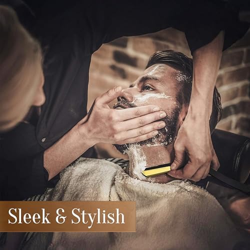 Facón Straight Razors for Men - Professional Barber Straight Edge Razor Kit with 100 Blades, Classic Stainless Steel Barbero Shaver for a Smooth & Precise Shave, Premium Barber Razor for Men's Shaving - Image 3