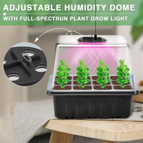 YAUNGEL Seed Starter Tray with Full Spectrum Grow Light Timer, 4-Pack,Black - Image 6