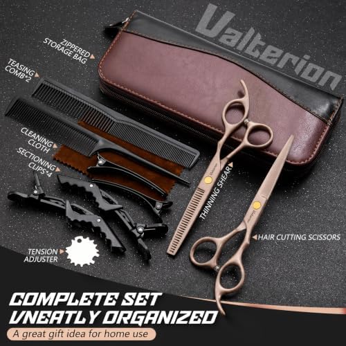 Hair Cutting Scissors Set,6.5" Hair Cutting Shears-Rose Gold - Image 5
