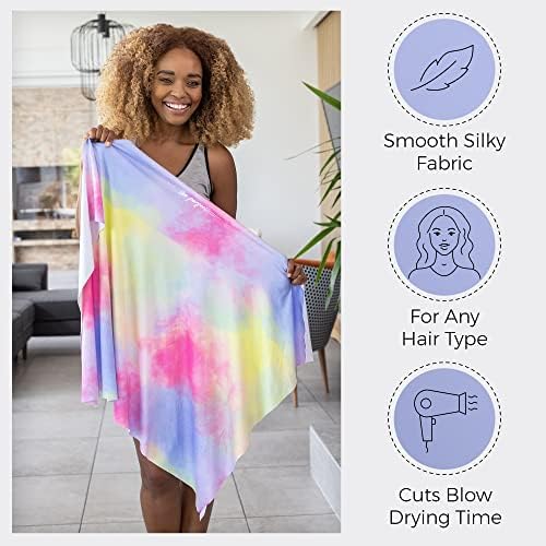 THE PERFECT HAIRCARE Microfiber Hair Plopping Towel Set – Super Absorbent Anti-Frizz Hair Drying Wrap + 2 Curl Scrunching Towels – Fast Drying, Lightweight Wrap for Women, Girls & All Hair Types - Image 4