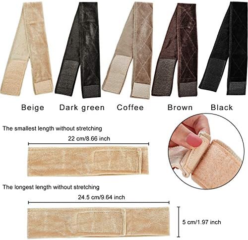 WILLBOND 10 Pieces Velvet Wig Grip Band for Women Adjustable Non Slip Band - Image 2