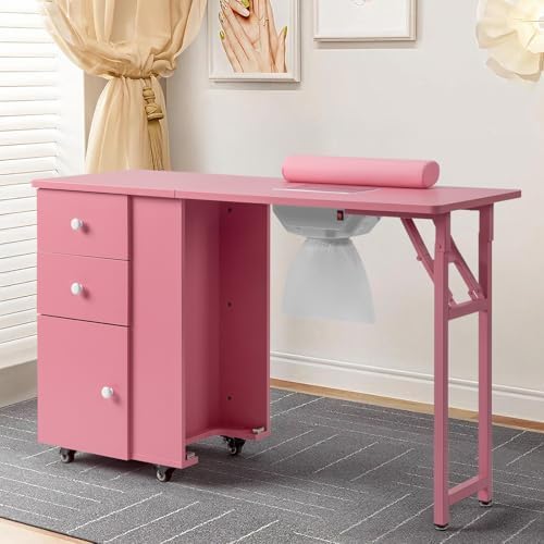Winado Foldable Manicure Table, Nail Desk for Nail Tech with Dust Collector by Winado