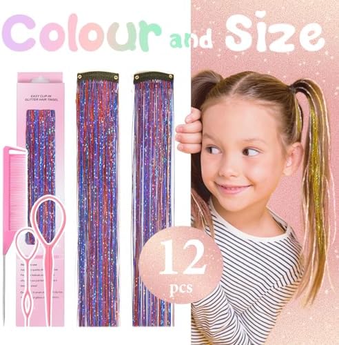 Hair Tinsel Clip in Red-Blue Fairy Hair Tinsel Kit - Image 3