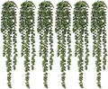 6 Pcs Artificial Succulents Hanging Plants, Fake String of Pearls Greenery Plants, Decoration for Wall, Home, Backdrop, Garden, Indoor and Outdoor by dallisten