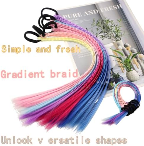 Kids Hair Accessories, Rainbow Braid Ponytail Extensions & Headbands - Image 2