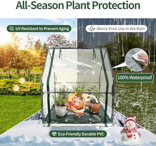 Mini Greenhouse 36"x36"x42" Plant Cover Tent Seed Starting Waterproof Floor Mat Small Plant Tent for Use on Patio Balcony Porch & Indoors/Outdoors - Image 3