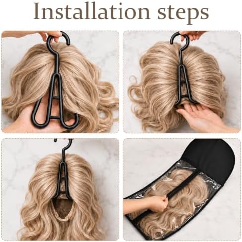 4 Pcs Wig Storage Bags, Hair Extension Holder with Hanger for Multiple Wig - Image 5