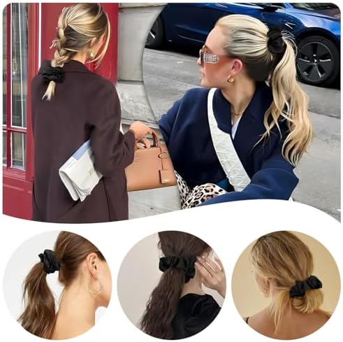 Pocket Scrunchies Hair Ties with Hidden Zipper Stash Scrunchy Ponytail Holder Secret Compartment Items - Image 6