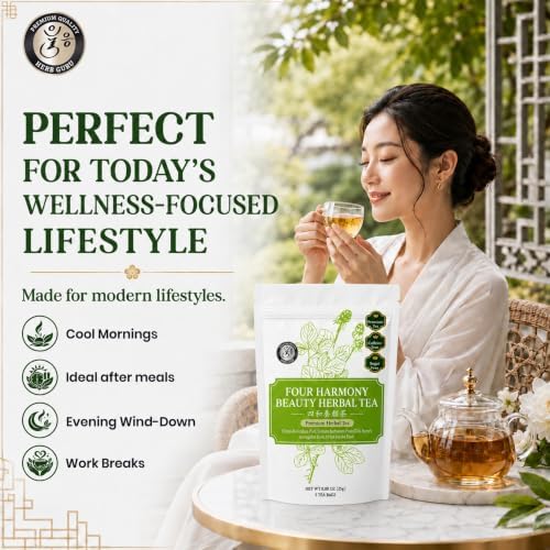 Herb Guru Herbal Tea, Four Harmony Beauty Goji & Jujube, 5 Bags (50 Cups) - Image 4