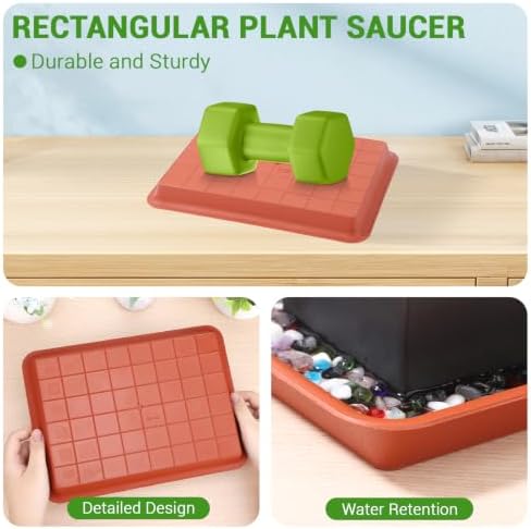 11 Inch Red Plant Saucer, 3 Packs Plastic Plant Trays for Pots, Plant Water Catcher Tray for Indoors Outdoor, Flower Planter - Image 4