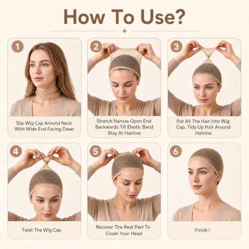6PCS Wig Cap, 25cm Large Open-End Mesh Wig Caps for Long Hair - Image 7