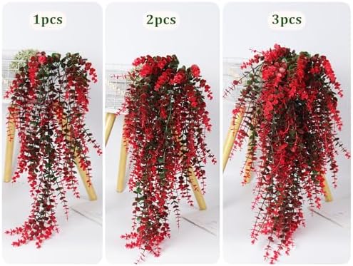 RECUTMS Hanging Artificial Plants Fake Vines Hanging Eucalyptus Leaf Plants - Image 3