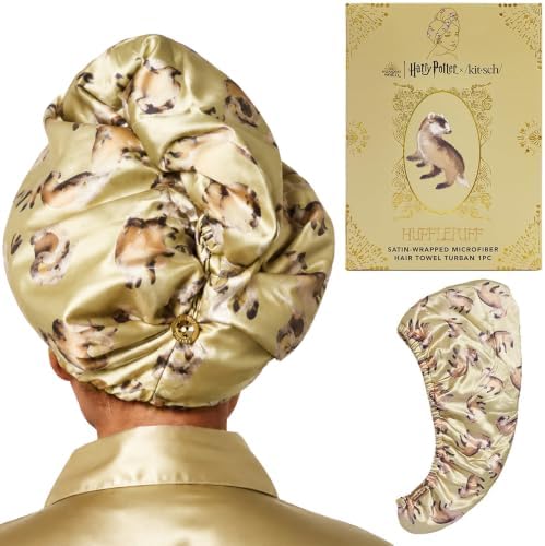 Kitsch x Harry Potter Microfiber Hair Towel Wrap for Women - Hufflepuff by Kitsch
