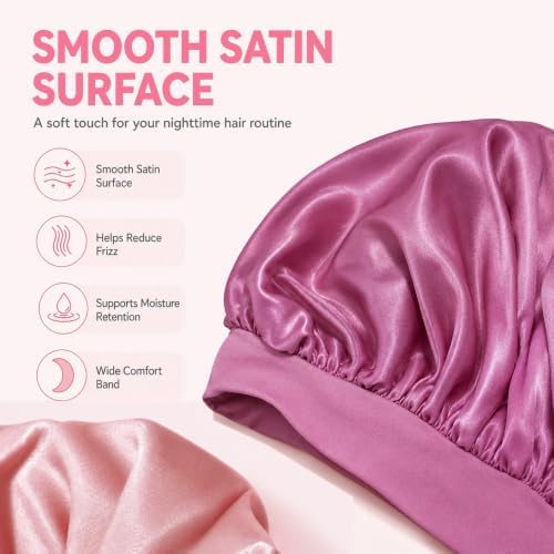 4Pcs Silk Satin Hair Bonnets for Sleeping Women Men Sleep Cap - Image 2