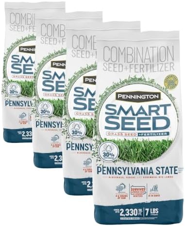 Pennington Smart Seed Pennsylvania State Grass Mix Green, 100543715, 7 LB (Pack of 4) by Pennington