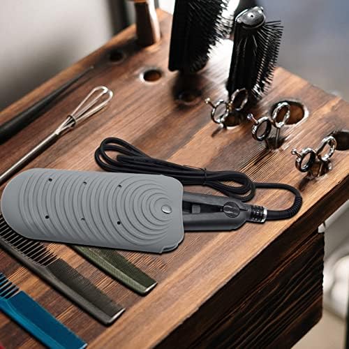 Heat Insulating Silicone Mat Pouch for Hair Styling Tools, Curling & Flat Irons Anti-Slip Travel Cover, Small Portable Straightener Pad for Curler Wands Storage, Hot Waver (Grey) - Image 6