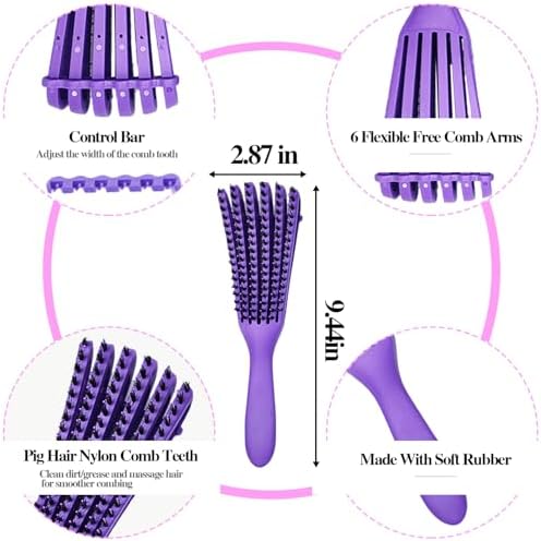 Detangling Brush Set for Curly Hair Afro America/African 3a to 4c Texture - Image 3