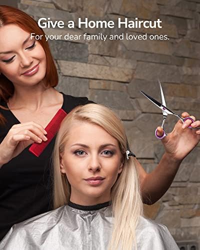Hair Cutting Scissors, ULG Professional Hair Scissors 6.5 inch Right-Hand Razor Edge Barber Shears Salon Hair Cutting Shears Made of Japanese Stainless Steel, Hand Sharpened Pink - Image 6