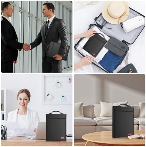 6400℉ Fireproof Document Bag with Lid, Two Storage Pockets Fireproof Bag - Image 2