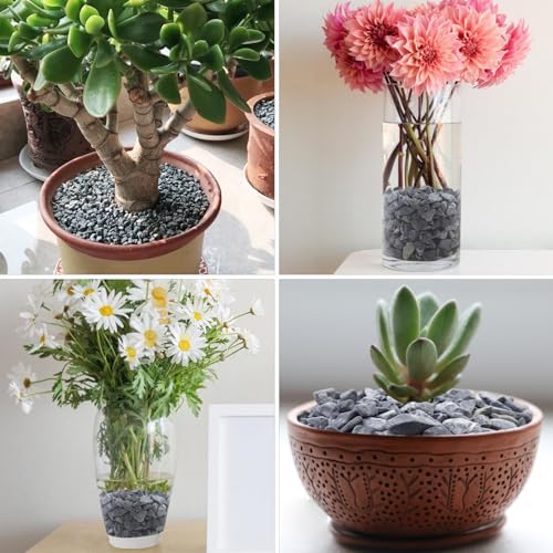 2lbs Grey Pebbles for Landscaping, 3/8inch Small Rocks for Succulent Cactus Plants, Natural Polished Pebbles, River Rocks for Plants, Vases, Gardening - Image 4