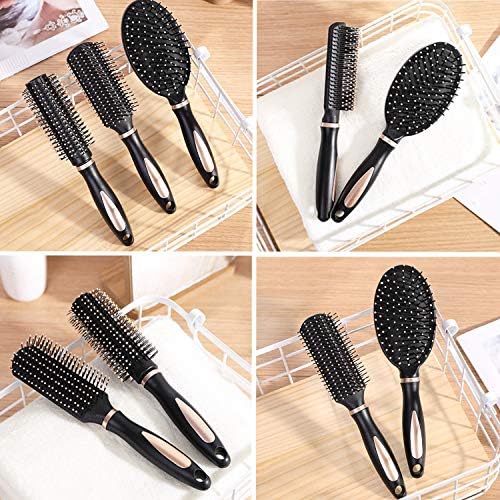 Pack of 4 Anti-Static Hair Tools for Women, Men & Kids: Oval Comb, Round Vent Brush, Detangling Paddle Brush for Wet/Dry Hair Massage & Shine, QXDAI-10 - Image 7