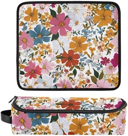 Hair Tools Travel Bag with Heat Resistant Mat 2-in-1 Hot Tools Travel Bag Organizer Flat Curling Iron Travel Case for Straightener Colorful Flowers - Image 3