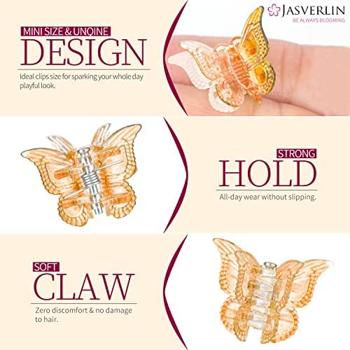 JASVERLIN Gradient Mini Butterfly Hair Claw Clips, Y2K Accessories 50 Pcs - Image 4