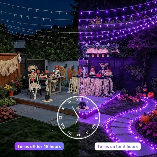 JMEXSUSS 99Ft Purple Halloween Lights, 300 LED Purple Christmas Lights - Image 6