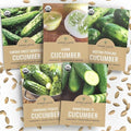 Organic Cucumber Seeds Variety Pack - 5 Individual Packs - 2026 Season - Marketmore 76, Sweet Burpless, Boston Pickling and More! for Indoor & Outdoor Planting (Non-GMO, Certified Organic) by SweetYards