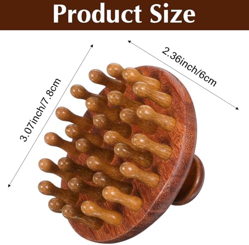 Wooden Scalp Massager for Hair Growth,Bamboo Massage Brush with Bag - Image 2