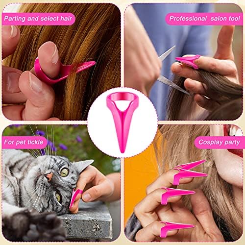 Hicarer 10 Pcs Stitch Braids Tool Metal Finger Rings Hair, Rose Red - Image 5