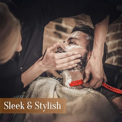 Facón Straight Razors for Men - Professional Barber Straight Edge Razor Kit with 100 Blades, Classic Stainless Steel Barbero Shaver for a Smooth & Precise Shave, Premium Barber Razor for Men's Shaving - Image 3