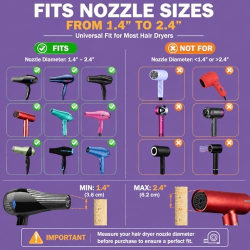LIGOLIG Hair Difuser Attachment Universal Diffuser Hair Dryer for 1.4-inch to 2.4- inch Blow Dryer, Hair Diffuser for Curly Hair and Natural Wavy Hair (Black) - Image 5